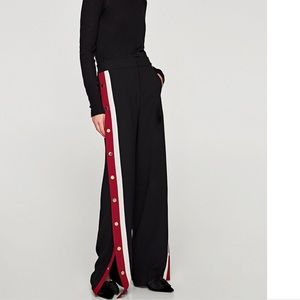 Zara snapped up the leg Red and white pants